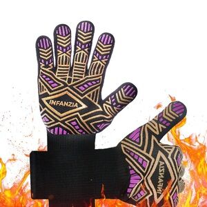 BBQ Gloves, 1472℉ Heat Resistant for grilling, Baking,Silicone Non-Slip